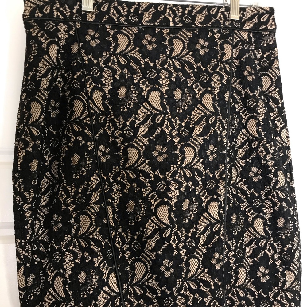 Black and gold skirt with lace detail